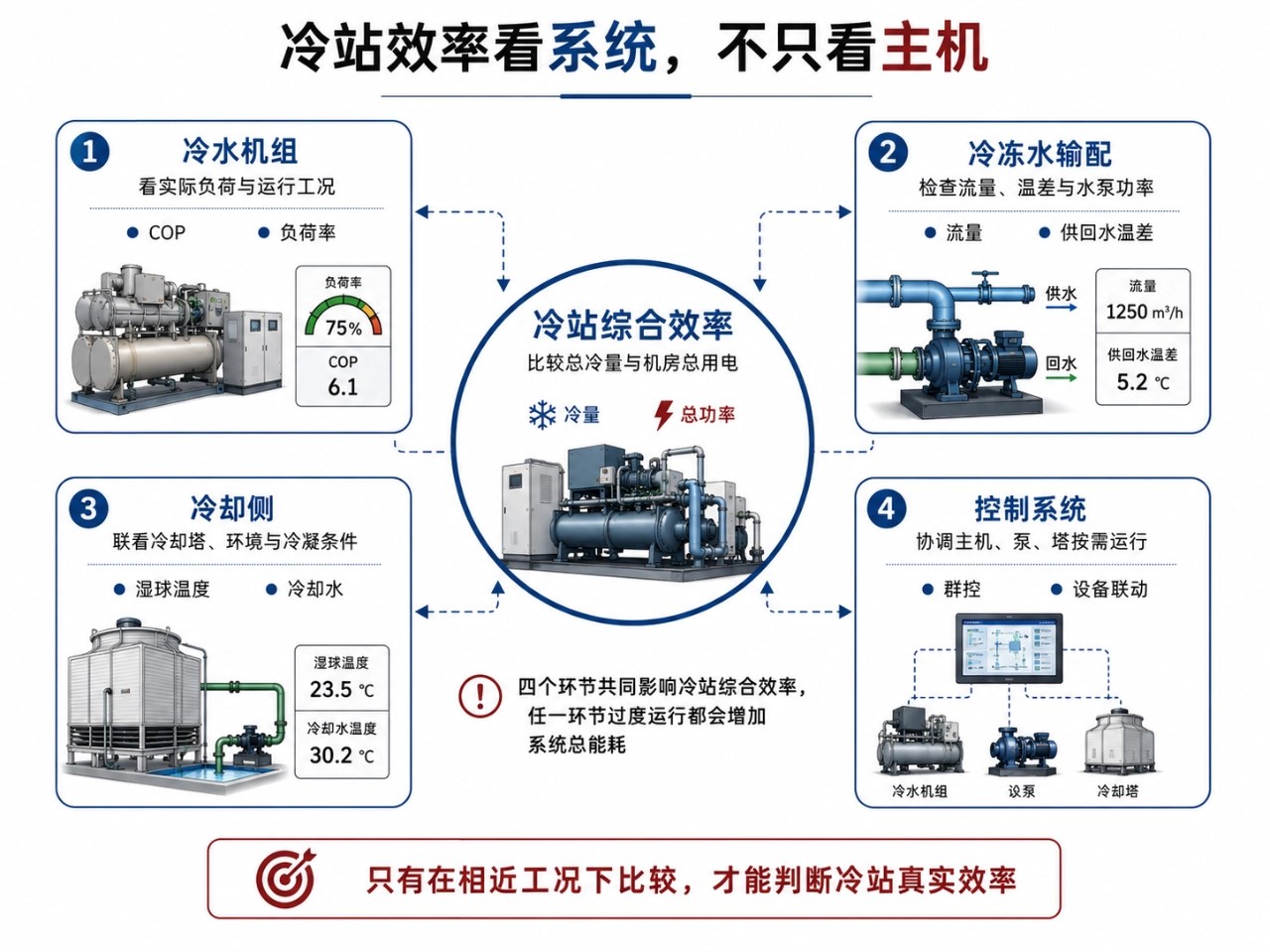 冷站效率不能只看冷水机组铭牌参数